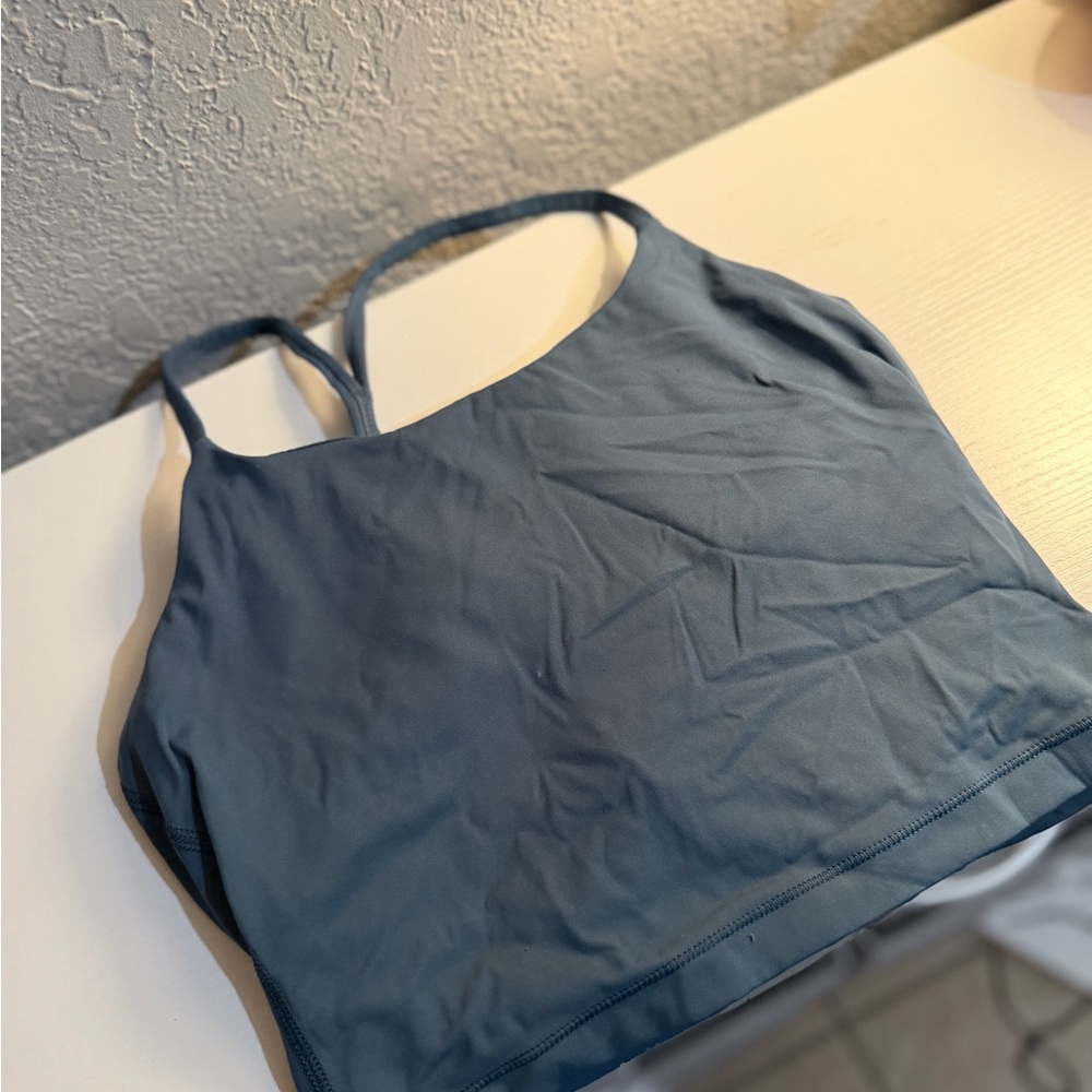 Blue Strappy Tank Top